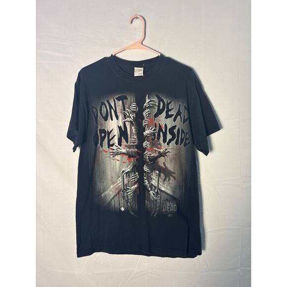 Fruit of the Loom Other - The Walking Dead Don't Open Dead Inside Graphic Print Adult Black Shirt Large